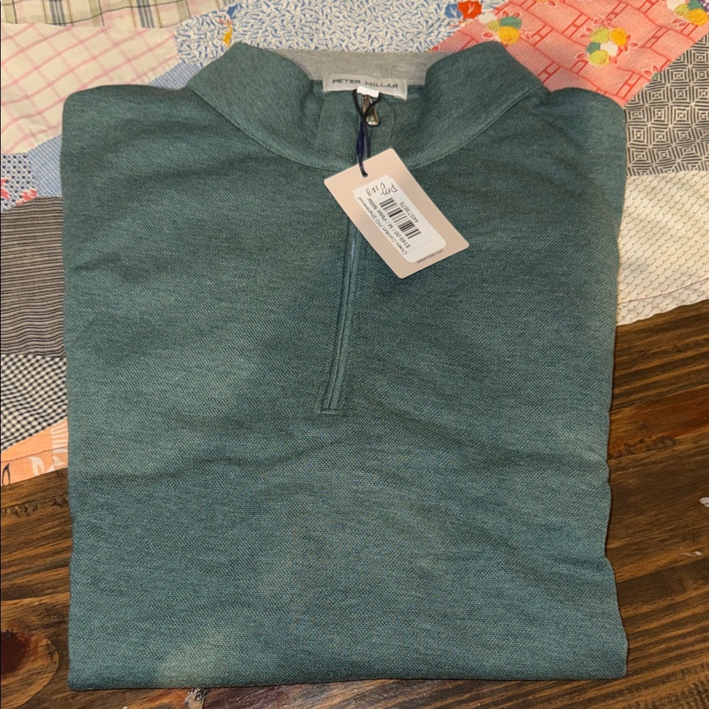 Peter Millar Green Men's Sweater Quarter zip